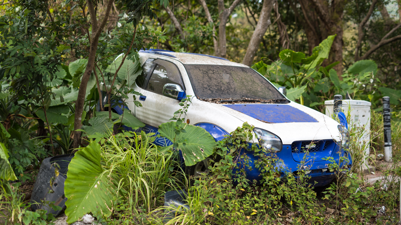 An abandoned Isuzu Vehicross